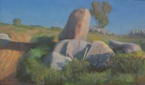West Hills Boulder Grouping, 34 x 20 inches, oil on linen